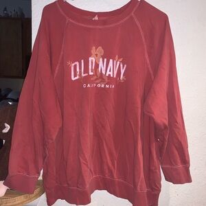 Old Navy Rust Red Crewneck Pullover with California Logo